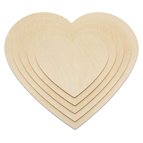 Wooden Heart Cutouts for Crafts 8 inch, 1/4 inch Thick, Pack of 3 Unfinished Wooden Heart Shapes, by Woodpeckers | Great for Valentines Day Crafts & - WoodArtSupply