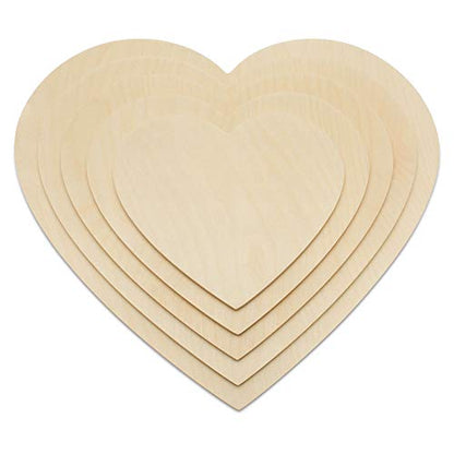 Wooden Heart Cutouts for Crafts 8 inch, 1/4 inch Thick, Pack of 3 Unfinished Wooden Heart Shapes, by Woodpeckers | Great for Valentines Day Crafts &