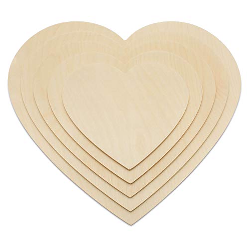 Wooden Heart Cutouts for Crafts 16 inch, 1/4 inch Thick, Pack of 1 Unfinished Heart Shaped Wooden Cutouts, by Woodpeckers Woodpeckers