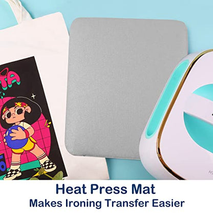 HTVRONT Heat Press Mat for Cricut: Heat Press Pad 8"x10" for Craft Vinyl Ironing Insulation Transfer, Double Sides Applicable Heat Mat for Heat Press