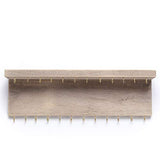 BYHER Wall Mounted Jewelry Organizer with 24 Hooks - Rustic Wood Shelf Jewelry Display - Storage for Necklaces, Bracelets, Earrings, Bows (24 Hooks) BYHER