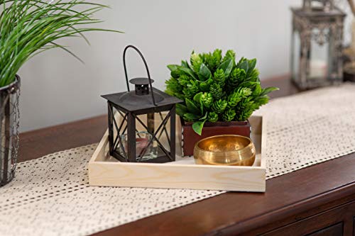 Wooden Living - Wood Tray/Wooden Trays | Square Serving Boxes with Handles - Unfinished & Small | for Montessori Materials, Crafts to Paint, Kids, Wooden Living