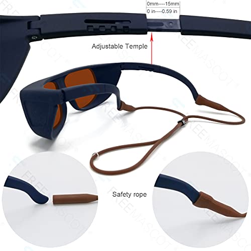 FreeMascot OD 4+ 190nm-550nm / 800nm-1100nm Wavelength Professional Laser Safety Glasses for 405nm, 450nm, 532nm, 808nm,980nm,1064nm, 1080nm, 1100nm FreeMascot