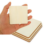 140 PCS Unfinished Wood Pieces, 2 Inch, 3inch, 4 Inch Blank Natural Wood Square, 2.5 MM Thin Wood Squares for Crafts, DIY Painting, Wood Burning, SHUESS