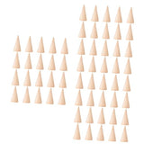 NOLITOY 60 Pcs Diy Cone Unfinished Wooden Toys Cone Bracket Ring Holder Jewelry-rings Ring Display Stands Wood Cone Wood Storage Racks Jewelry Ring NOLITOY