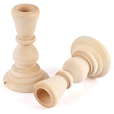 Unfinished Natural Wood Candle Sticks by Factory Direct Craft - Set of 6 Wooden Candle Holders for DIY Crafts and Decorating Made in USA (Sizes 4"H) Factory Direct Craft