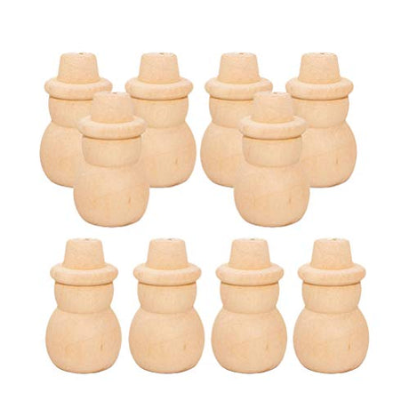 SEWACC 20 Pcs Unfinished Wood Christmas Tree Snowman Blank Wooden Peg Dolls Christmas Decor Christmas Ornaments for Arts and Crafts Projects SEWACC