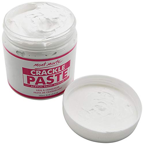 Mont Marte Crackle Paste Premium 8.45 US fl.oz (250ml) Tub for Texture Painting Effect with Opaque Finish, Ideal for a Range of Surfaces - WoodArtSupply