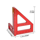 KETIPED Imperial 3D Multi-Angle Measuring Ruler,45/90 Degree Aluminum Alloy Woodworking Square Protractor, Miter Triangle Ruler High Precision Layout KETIPED