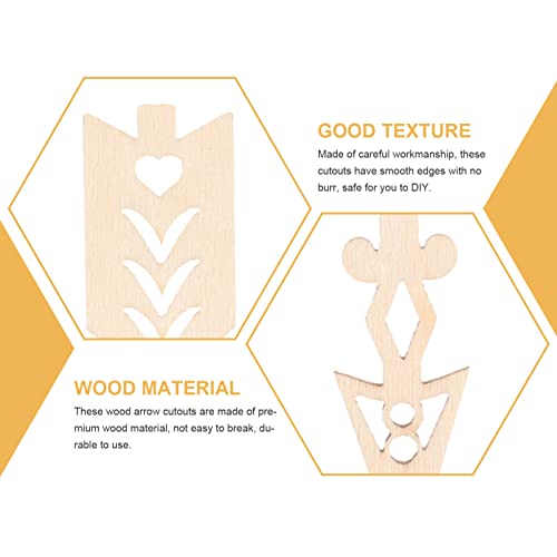 SEWACC 10pcs Unfinished Arrows Wood Pieces Wooden Shape Cutouts DIY Blank Wood Sign Arrows Cutout Embellishment for Wedding Birthday Party SEWACC