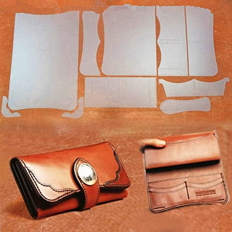 FASTROHY PVC DIY Women Wallet Leather Stencil Pattern Leather Craft Sewing Template Set FASTROHY