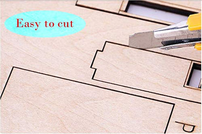 5PCS Basswood Sheets 1/16 ×12×8 Inch,Unfinished Plywood Craft Basswood Sheet for Cricut Maker