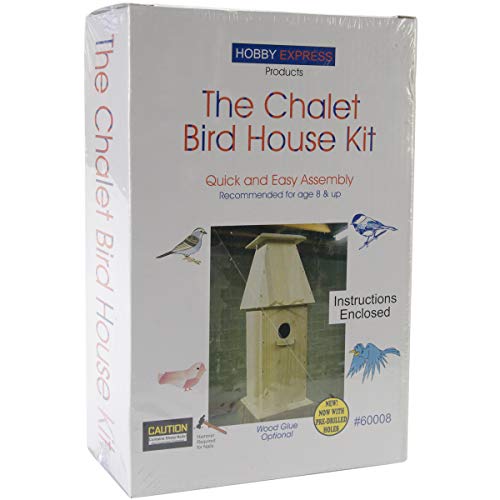 Pinepro Unfinished Wooden Bird House Kit, Chalet Pine-Pro