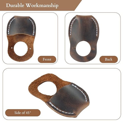 Toprank Leather Thumb Guard for Wood Carving - Premium Full Grain Leather Finger Protector, Handmade Carpenter Carving Kit Accessory (Tan) - WoodArtSupply