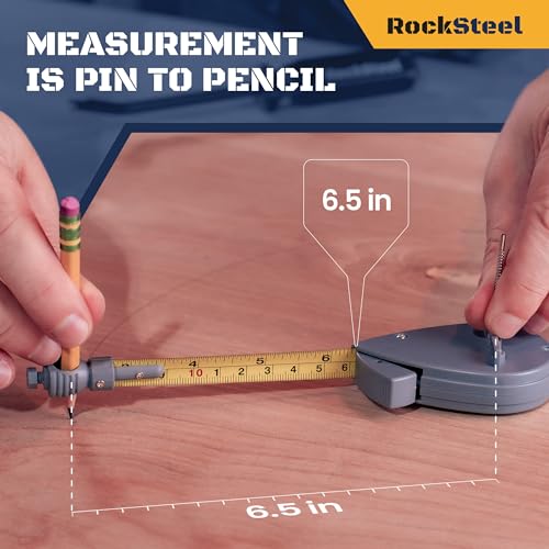 Roto Tape Compass | Rotating Tape Measure Beam Compass Alternative Circle Drawing Tool to Draw Arcs (Not 2 inches Short!) - WoodArtSupply