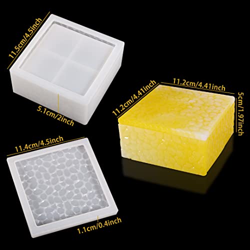 Zayookey Storage Box Resin Mold, Square Jar Silicone Resin Molds with Lid, Cube Epoxy Casting Mould Jewelry Box Mold for DIY Craft Trinket Candy Zayookey