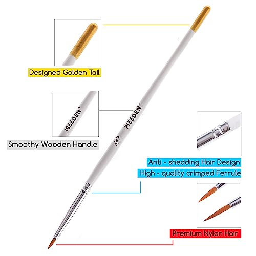 MEEDEN Detail Paint Brush Set - 12 Miniature Art Brushes for Fine Detailing & Art Painting - Acrylic, Watercolor, Oil - Miniatures, Models, Airplane MEEDEN