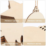 SEWACC 30 Pcs Wooden Christmas Ornaments Unfinished Wood Crafts with Hole Star Mini Christmas Tree Christmas Ball Wood Ornaments Wood Slices DIY SEWACC