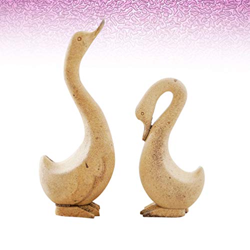 EXCEART 1 Pair Unfinished Wood Animal Ornaments Blank Wood Goose Peg Doll Figure Cutout Table Statue Model Desktop Centerpiece for Kids DIY Painting EXCEART