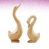 EXCEART 1 Pair Unfinished Wood Animal Ornaments Blank Wood Goose Peg Doll Figure Cutout Table Statue Model Desktop Centerpiece for Kids DIY Painting EXCEART