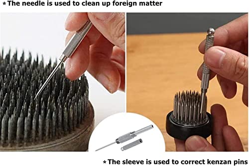 Japanese Ikebana Vase Kit, Flower Shallow Container Ceramics Flower Bowl Flower Arrangement Vase with 1.57inch Flower Frog and 2 in 1 Kenzan Needle Eggone