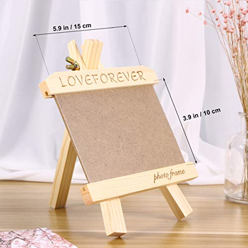 DECHOUS 2pcs Photo Display stand table Photo Frame unfinished wood braces kit wood Photo Frame wedding photo frame mini photo easel photo collage kit DECHOUS