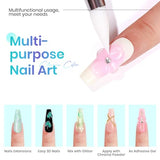 MIZHSE Solid Builder Gel – 2PCS 1oz Mermaid Pearl & Clear Hard Gel for Nails Kit with Nail Forms 3D Silicone Mold Soak-off U V 3D Nail Gel for Nail MIZHSE