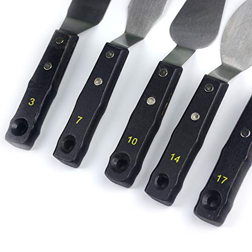 Large Painting Knife 5pcs by AebDerp Acrylic Paint Knife with Stainless Steel Palette Knives for Artist Painting Supply AebDerp