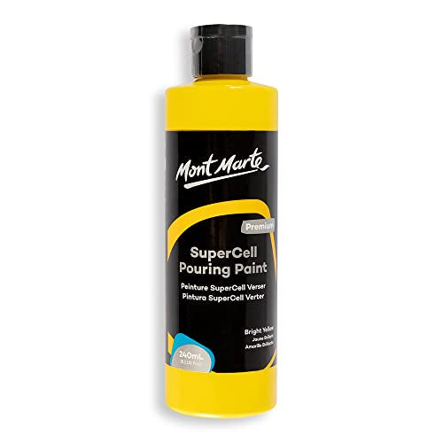 MONT MARTE SuperCell Pouring Paint 240ml - Bright Yellow - WoodArtSupply