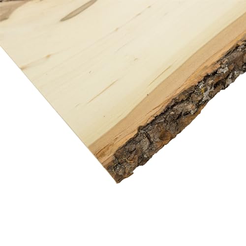 Walnut Hollow Rustic Basswood Plank, 7-9" Wide x 11" with Live Edge Wood (Pack of 12) - for Wood Burning, Home Décor, and Rustic Weddings
