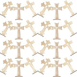 SEWACC 30pcs Cross Wood Jesus Wood Flower SEWACC