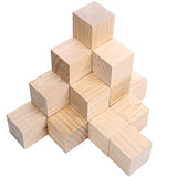 Supla 20pcs 2 inch Wooden Cubes Unfinished Wood Blocks for Wood Crafts, Wooden Cubes, Wood Blocks, Great for Baby Showers (20pcs) Supla