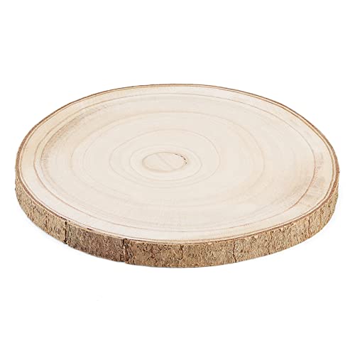 LEXININ 6 Pack 10-11 Inches Natural Wood Slices, 25-28cm Unfinished Wooden Log Slices, Round Large Wood Circles for Weddings, Table Centerpieces, LEXININ