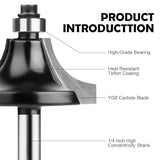 UTRUSTTO 1/4" Router Bit Set 12 Pieces, Tungsten Carbide Router Bits 1/4 Inch Shank, for Professional and Beginners Carpenter UTRUSTTO