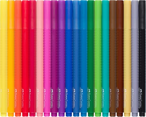 Faber-Castell Grip Color Markers - 20 Washable Fineline Markers Faber-Castell