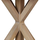 Finch Alfred Round Solid Wood Rustic Dining Table for Farmhouse Kitchen Room Decor, Wooden Trestle Pedestal Base, 46.5" Wide Circular Tabletop, Finch