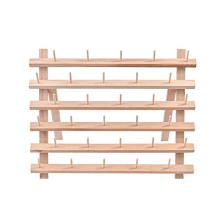 Exceart Thread Storage Rack 30 Spool Cone Foldable Wood Thread Rack Stand Embroidery Machine Holds DIY Bobbin Thread Organizer for Embroidery Craft EXCEART