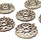 ALL SIZES BULK (12pc to 100pc) Unfinished Wood Wooden Laser Fancy Circle Flower Cutout Dangle Earring Jewelry Blanks Shape Crafts Made in Texas Texan Wood Crafts