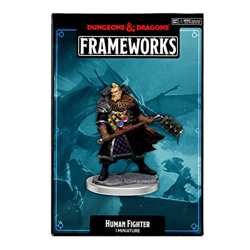 D&D Frameworks: Human Fighter Male - Unpainted and Unassembled - WoodArtSupply