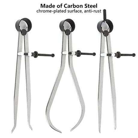Acrux7 3pcs 8 Inch Long Spring Caliper Set, Carbon Steel Outside Divider Caliper Compass, Calipers Measuring Tool for Wood Turning Lathe Projects Acrux7