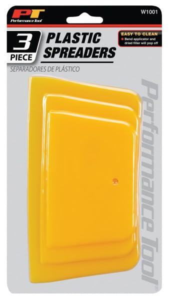 Performance Tool W1001 Flexible Plastic Spreader Set - 3 Convenient Sizes, Ideal for Filler or Putty Spreading, Easy to Clean Performance Tool