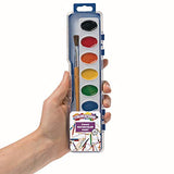 Colorations Best Value Watercolor Paint Set - 8 Vibrant Colors in Plastic Case with Brush, 1 Count (Pack of 1) Colorations