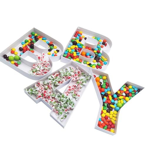 BABY Shower Cardboard Letter Fillable Sweet Chocolate Charcuterie Box (8 INCH)… WoodArtSupply