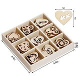 Yookat 45 Pieces Unfinished Wood Hearts for Crafts Wooden Heart Embellishments Wooden Ornaments Unfinished Hearts for Valentine's Day and Wedding Yookat