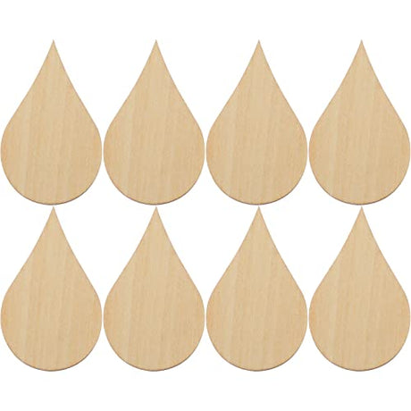 Amosfun Wooden Shape Cutouts Wood Water Drop Shape Discs Slices Wood Pieces Embellishment DIY Crafts Ornament Home Decorations Birthday Gift DIY 50mm Amosfun