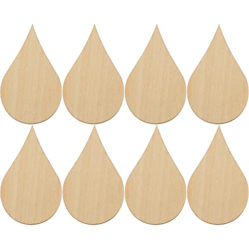 Amosfun Wooden Shape Cutouts Wood Water Drop Shape Discs Slices Wood Pieces Embellishment DIY Crafts Ornament Home Decorations Birthday Gift DIY 50mm - WoodArtSupply