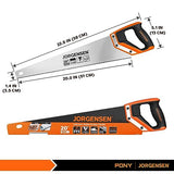 JORGENSEN 20 Inch Pro Hand Saw, 11 TPI Fine-Cut Ergonomic Non-Slip Aluminum Ultrasonic Welding Handle for Sawing, Trimming, Gardening, Woodworking, Jorgensen