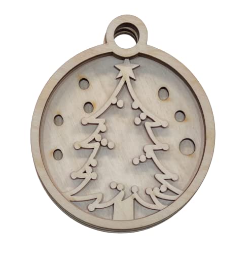 Christmas Tree Door Sign 4 Pieces Laser Cut Out Unfinished RND69 The Wood Shape Store