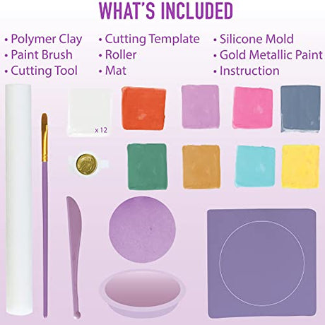 JOiFULi Make Your Own Clay Jewelry Bowls Arts and Crafts Kit Gifts for Girls Kids Ages 8 9 10 11 12 Years Old JOiFULi