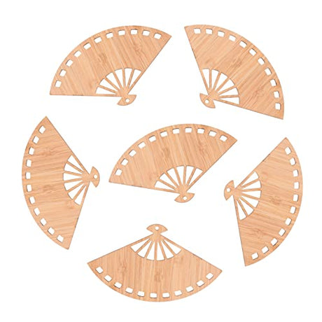 Gogogmee 6pcs Blank Bamboo Bookmark DIY Craft tag Fan Shaped Bookmarks Unfinished Page Markers Unfinished Gifts Tags Blank Craft Bookmark Blank Gift Gogogmee